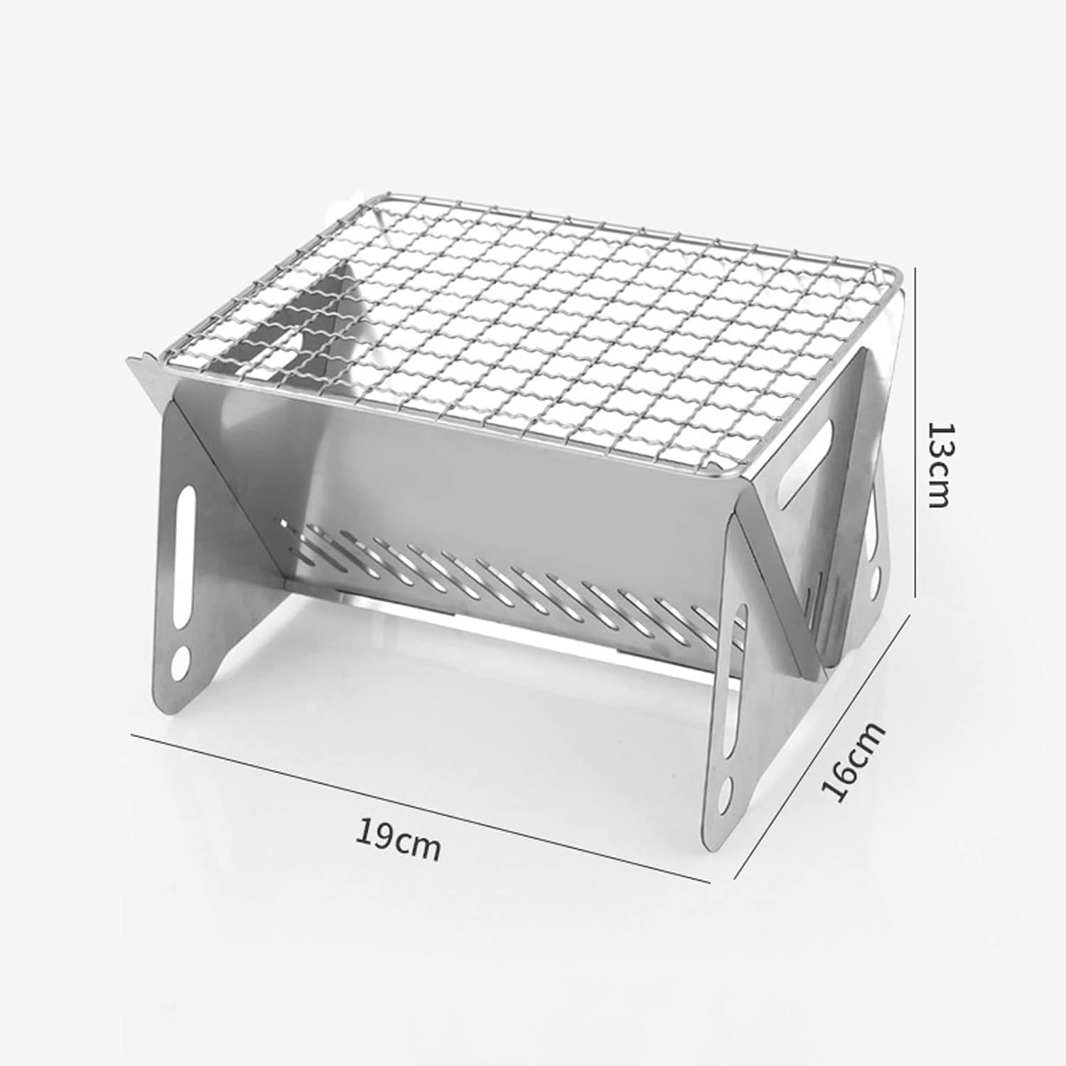 Portable Wood Stove &ndash; Compact Camping Burner with Grill Mesh, Stainless Steel Solo Backpacking Stove for Hiking, BBQ, Picnic & Travel | Detachable, Lightweight (397G) & Durable RS012T image number 2