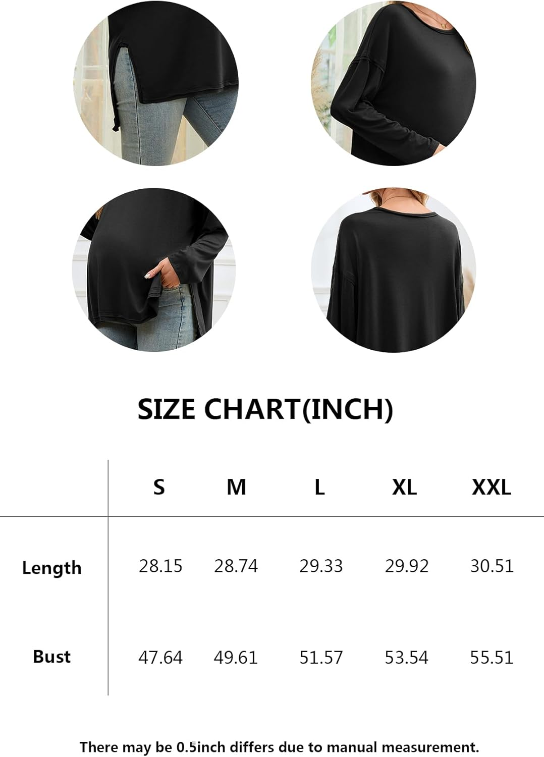 Smallshow Women'S Long Sleeve Maternity Shirts Loose Tunic Pregnancy Tops
