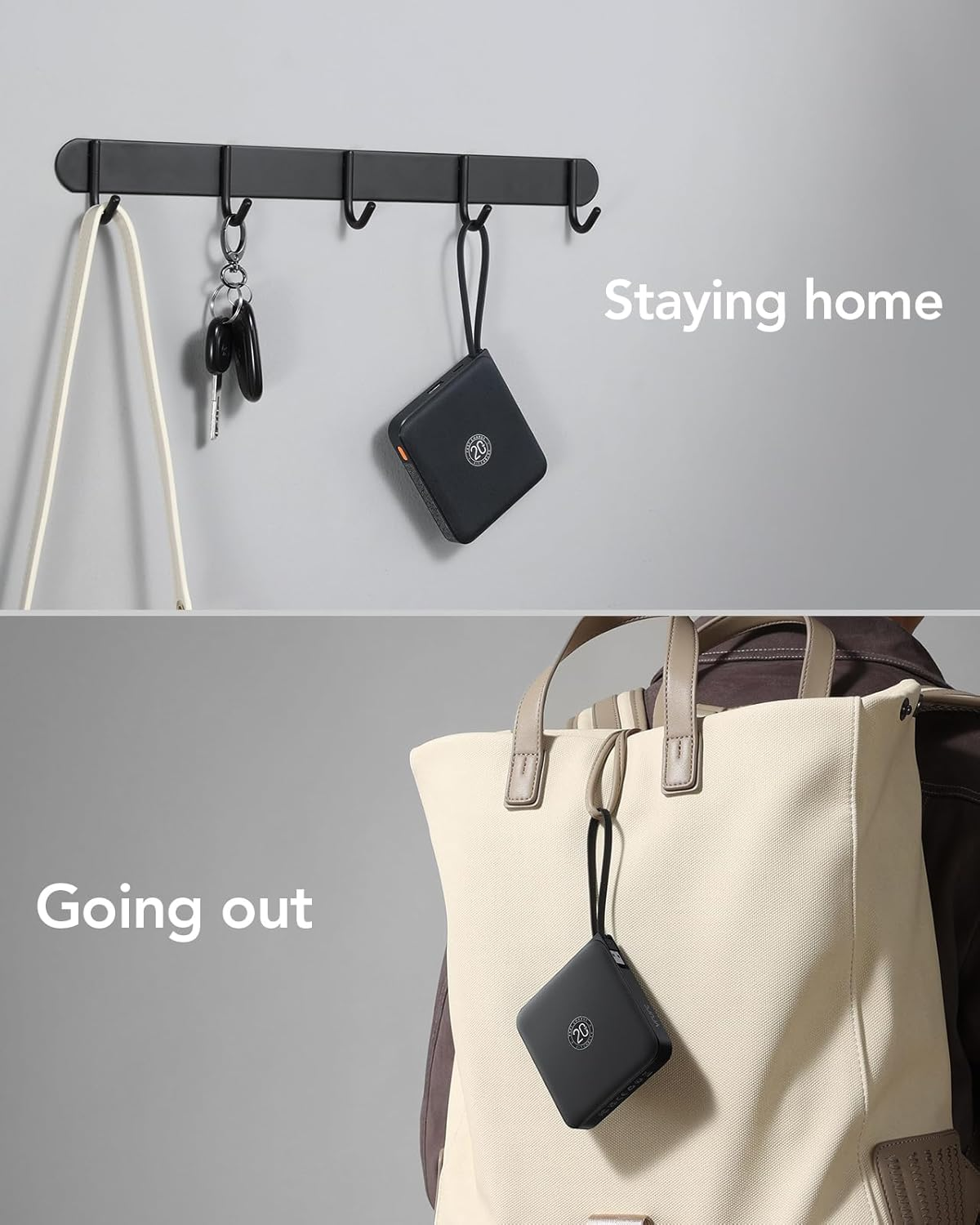 Power Bank 20000Mah with Built-In 4 Cables, VRURC Portable Charger for Iphone 22.5W Fast Charging USB C Battery Pack, Travel Essential for Iphone 16 15 14 Samsung Galaxy S23 Etc Phone,Black