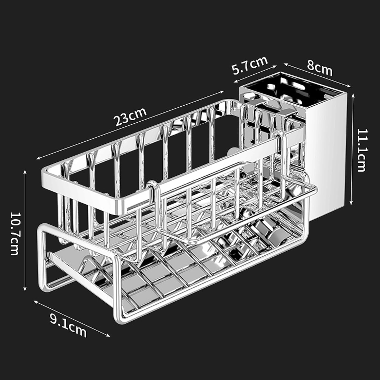 Beauty Nymph Sponge Holder for Kitchen Sink Storage Rack Kitchen Organizer Soap Brush Dispenser Sink Caddy Organizer with Dishcloth Towel Holder image number 4