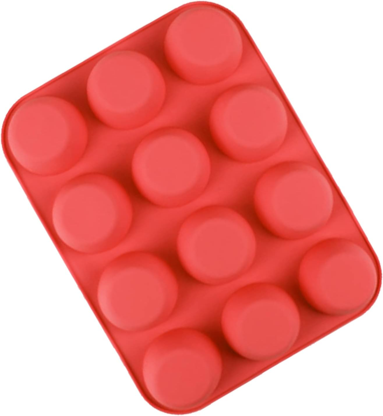 Large Muffin Tray 12 Cup Silicone Muffin Pan, Non Stick Muffin Cupcake Tin, Baking for Muffins or Cupcakes, Bakeware,28.9X21.7X2.9 Cm (Deep Red) image number 3