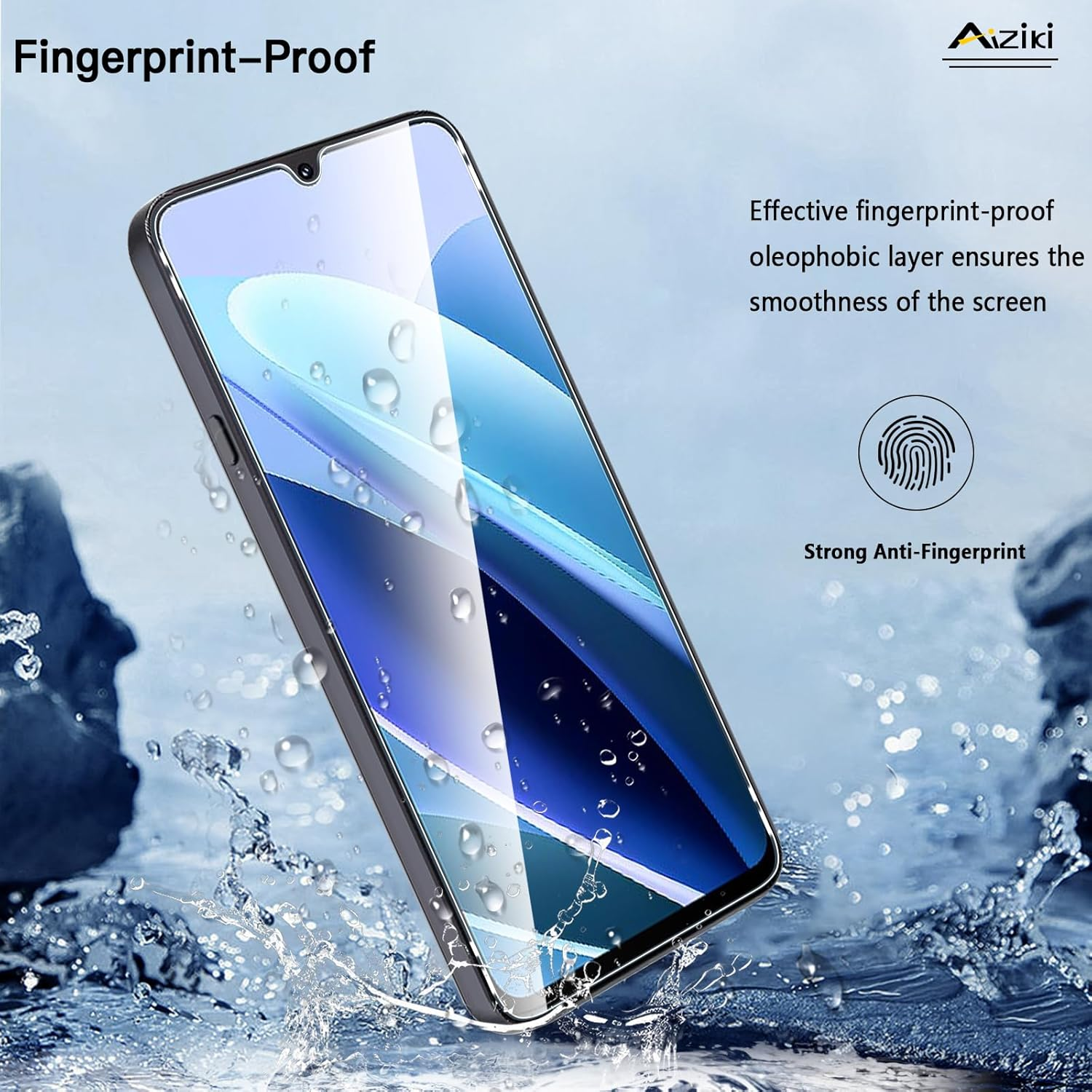 Aiziki Glass Screen Protector for Cubot A40 Tempered Glass Film, Impact-Protection, Anti-Shatter, Anti-Scratch, HD Clear, Bubble Free, [2 Pack] Screen Protectors Cubot A40 image number 4