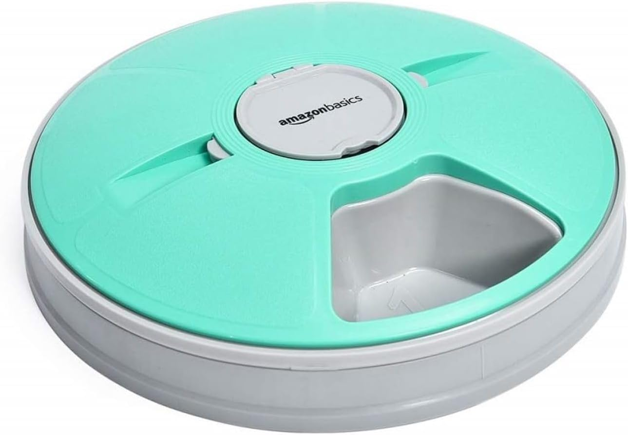 Amazonbasics Electronic Timed Pet Feeder, Teal image number 6