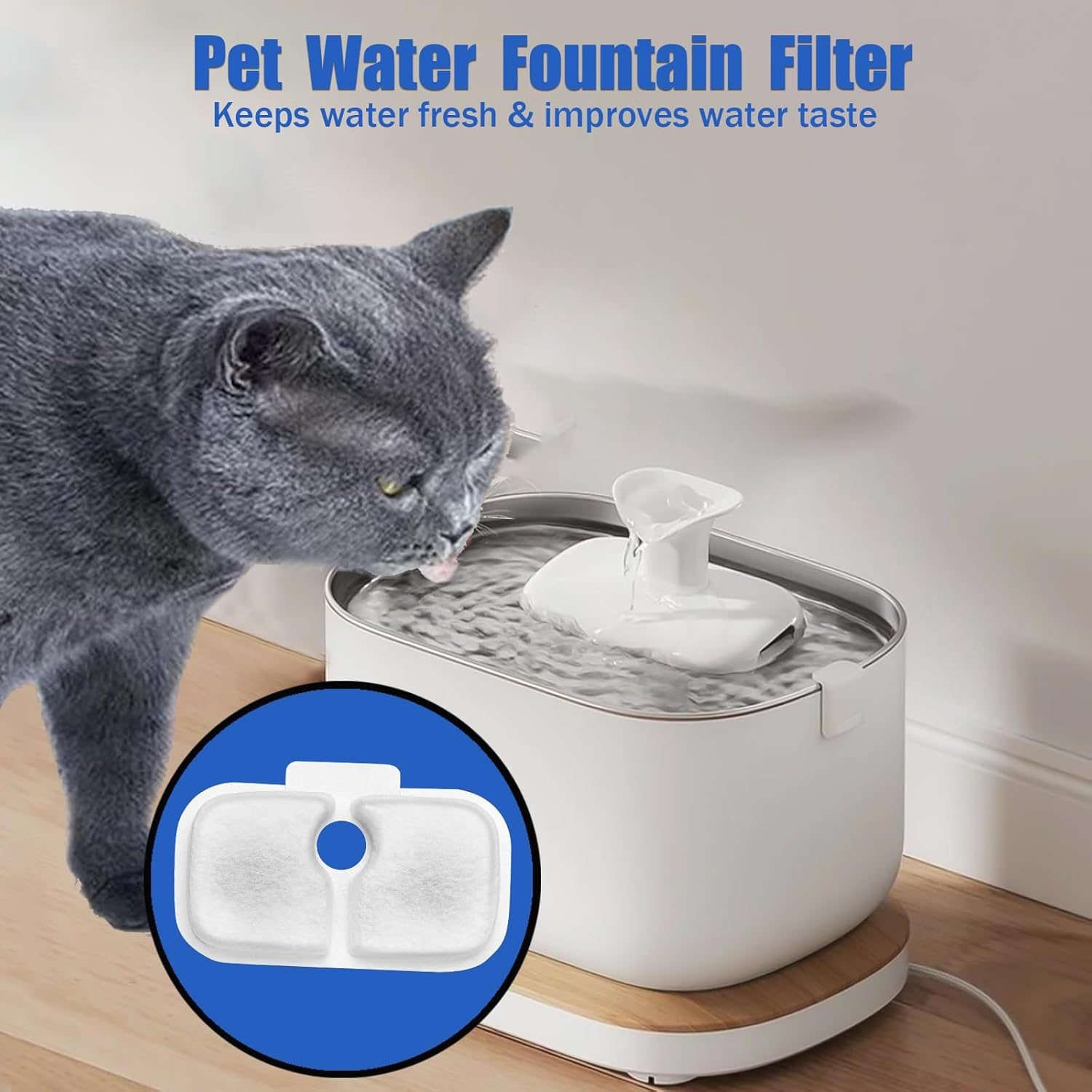 Cat Water Fountain Filter,Pet Fountain Filter Replacement for Pet Fountain,Water Fountain Filters Replacements Fit for Petlibro Dockstream Cat Water Fountain PLWF005/PLWF115/PLWF105 (12 Pack) image number 5
