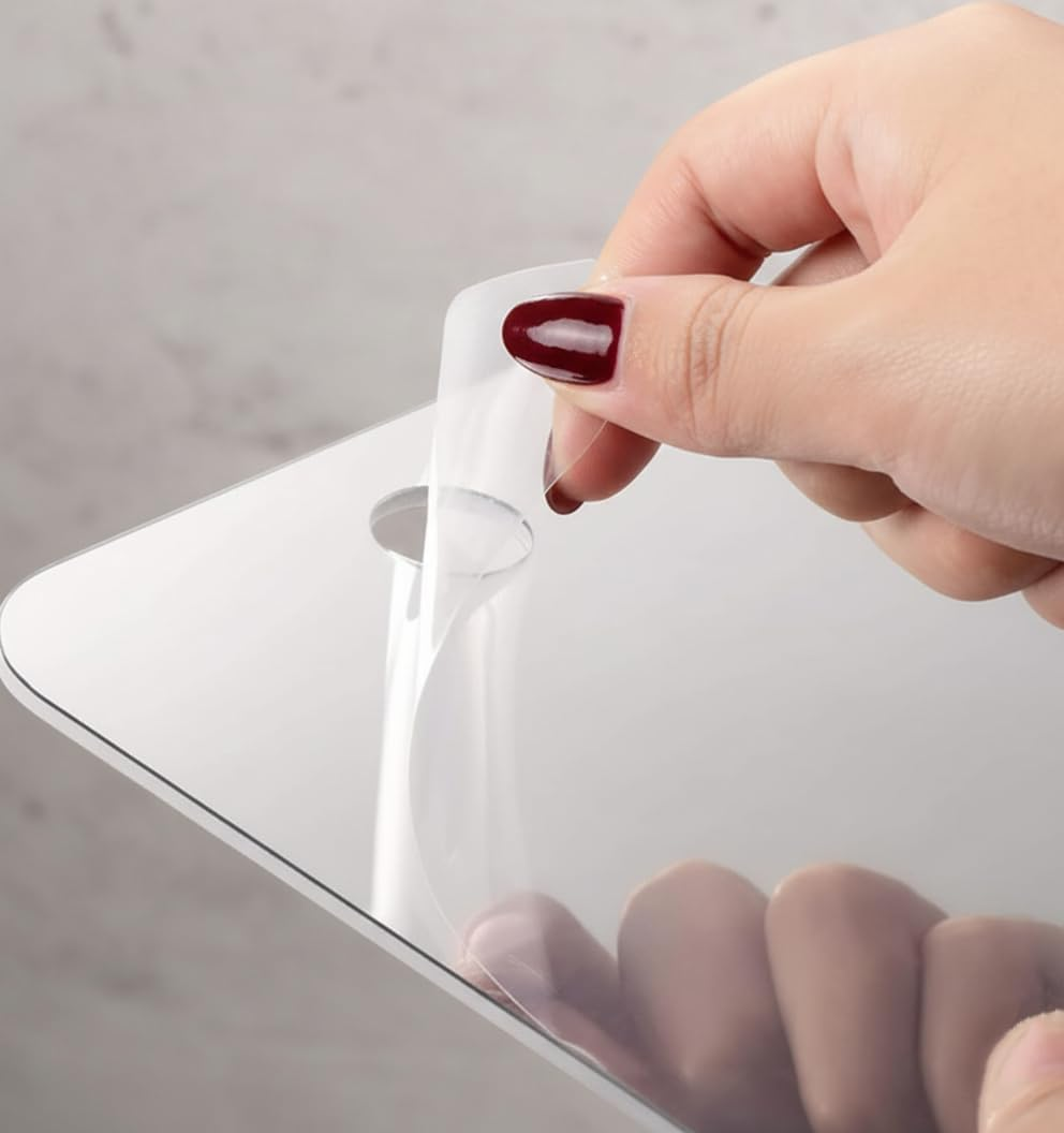 IMTKOOCO anti Fog Shower Mirror Large Size with Suction Hook - Fogless Shower Mirror for Shaving Grooming Bathroom Durable Mirror Bathroom Mirror Shower Mirror Large Mirror