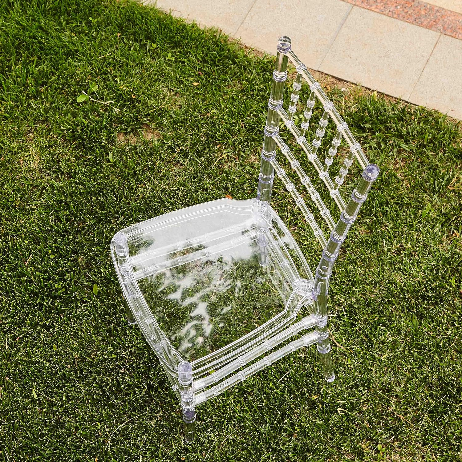 BOOSDEN Clear Chiavari Chairs, Transparent Acrylic Plastic Chair, Accent Armless Dining Chairs, Sturdy Chiavari Chair for Kitchen, Party, Event, Wedding, Banquet, Rental Business - Clear-2 Pack image number 2