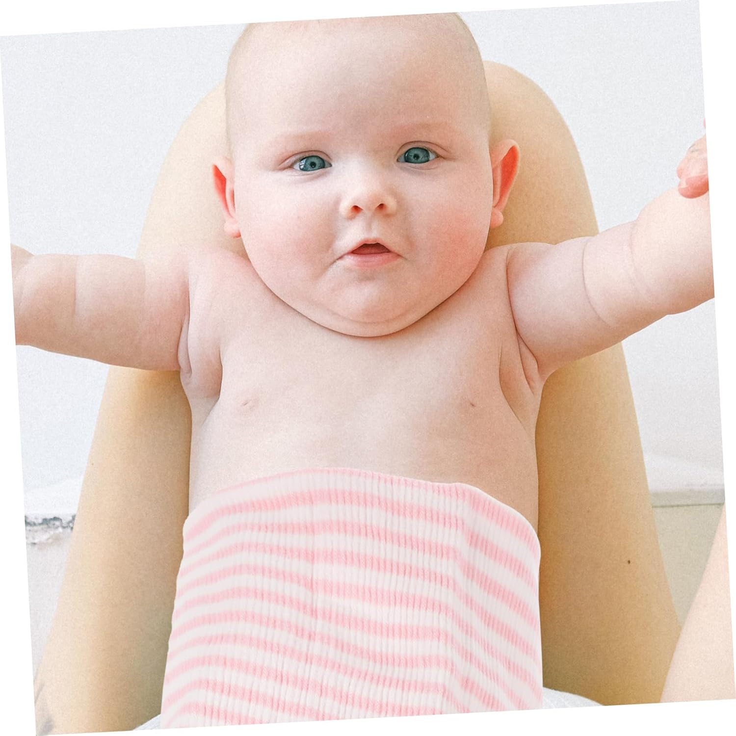 Newborn Baby Belly Band Dual Layer Cotton Abdomen Wrap for Infants Portable Belly Cover Cord Belt Pink Striped Protective for Toddler Boys and Girls image number 1