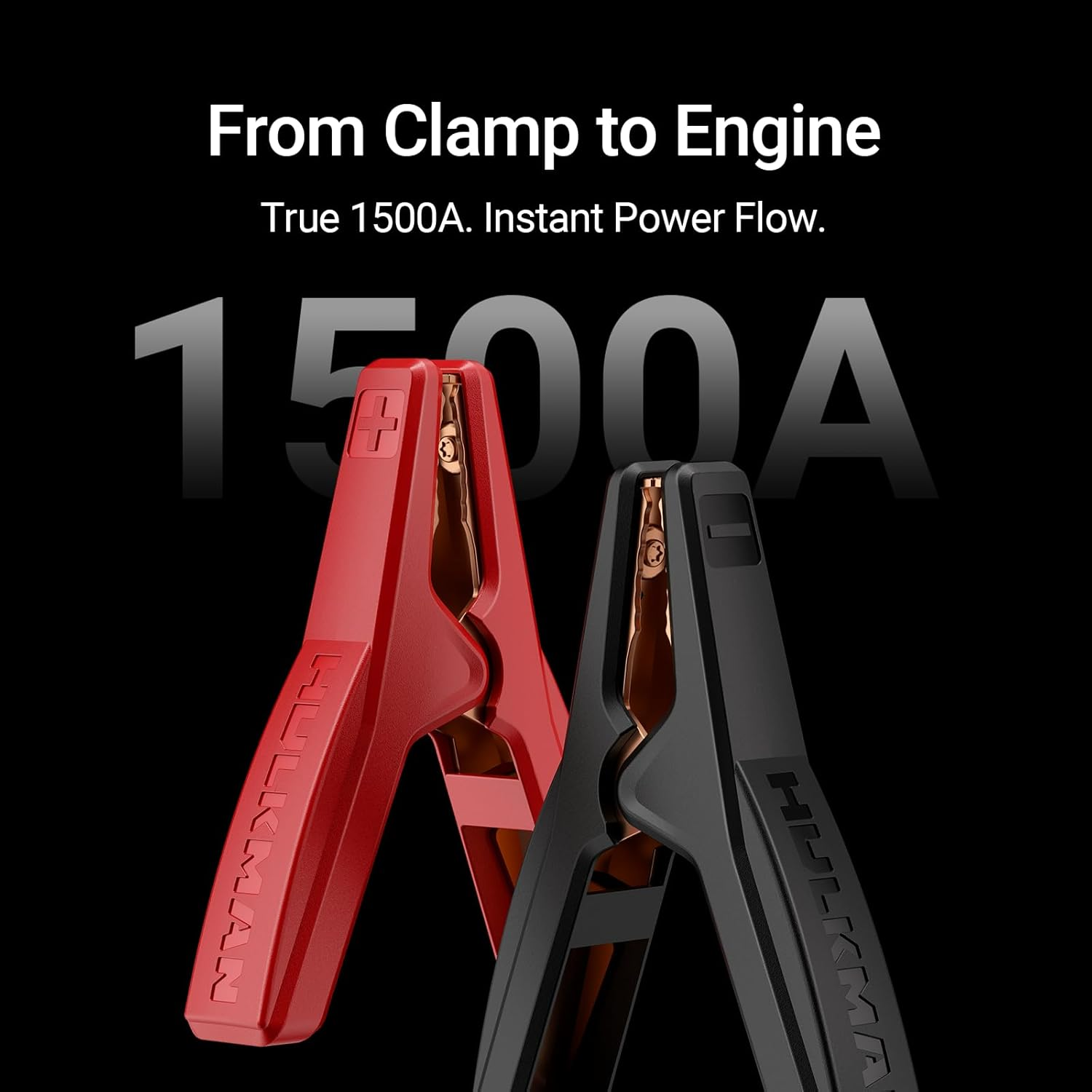 Hulkman Alpha Pro, Solid Black, 1500A 44.4Wh Smart Jump Starter, Jump Box with 3.3" LED Display, PD65W In&Out Car Battery Pack, 12V Portable Jumper, for 7.5L Gas and 4.5L Diesel Engines, 2025 New image number 6