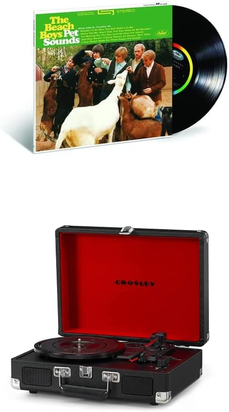 Crosley Cruiser Deluxe Vintage Suitcase Turntable (Blue) and Beach Boys - PET SOUNDS (STEREO LP) - T [Bundle]