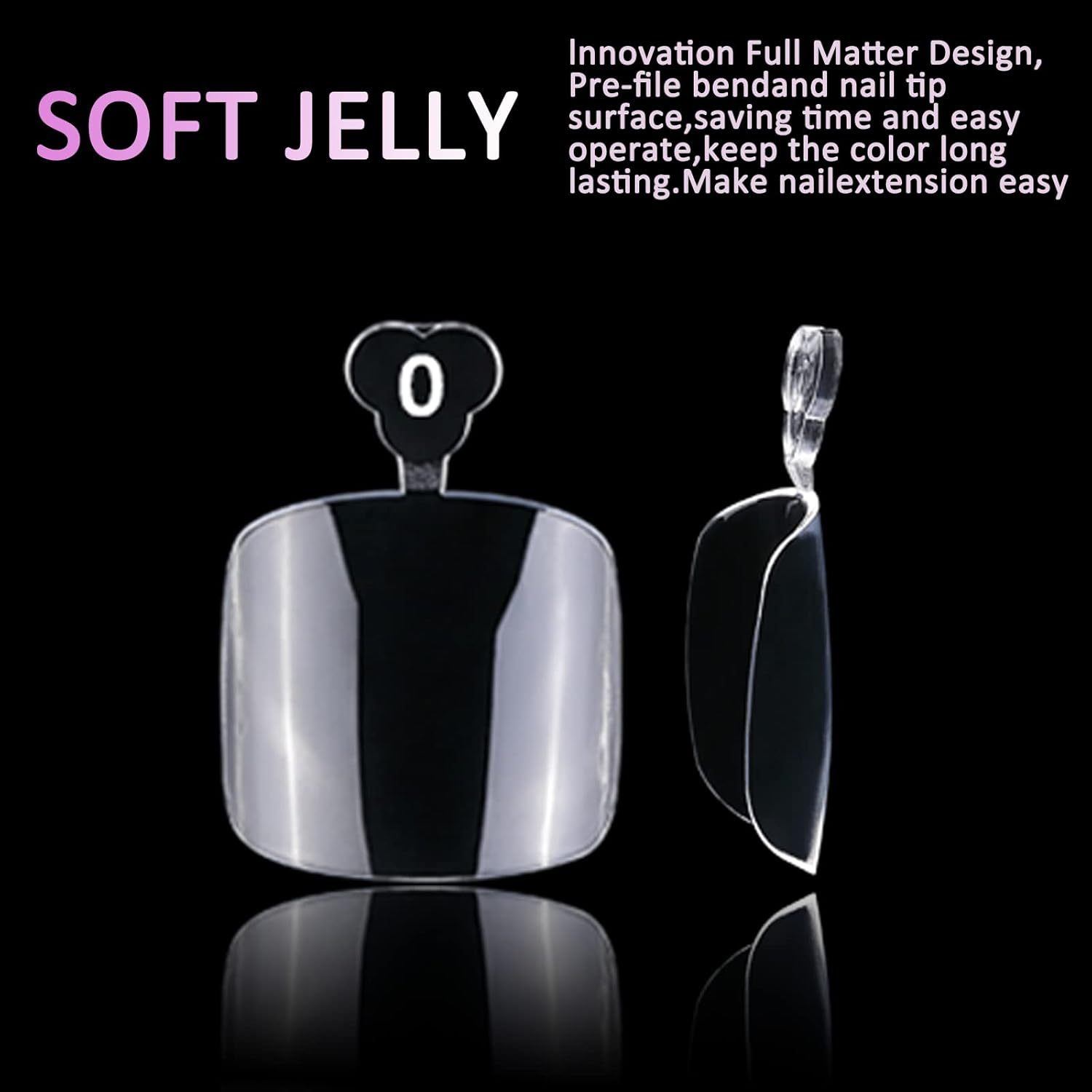 Loveourhome 240Pc Clear Gel X Toenail Tips - Square, Full Cover, Soft Gel Material - 12 Sizes, Pre-Etched Half Matte - Perfect for Nail Salon & DIY image number 1