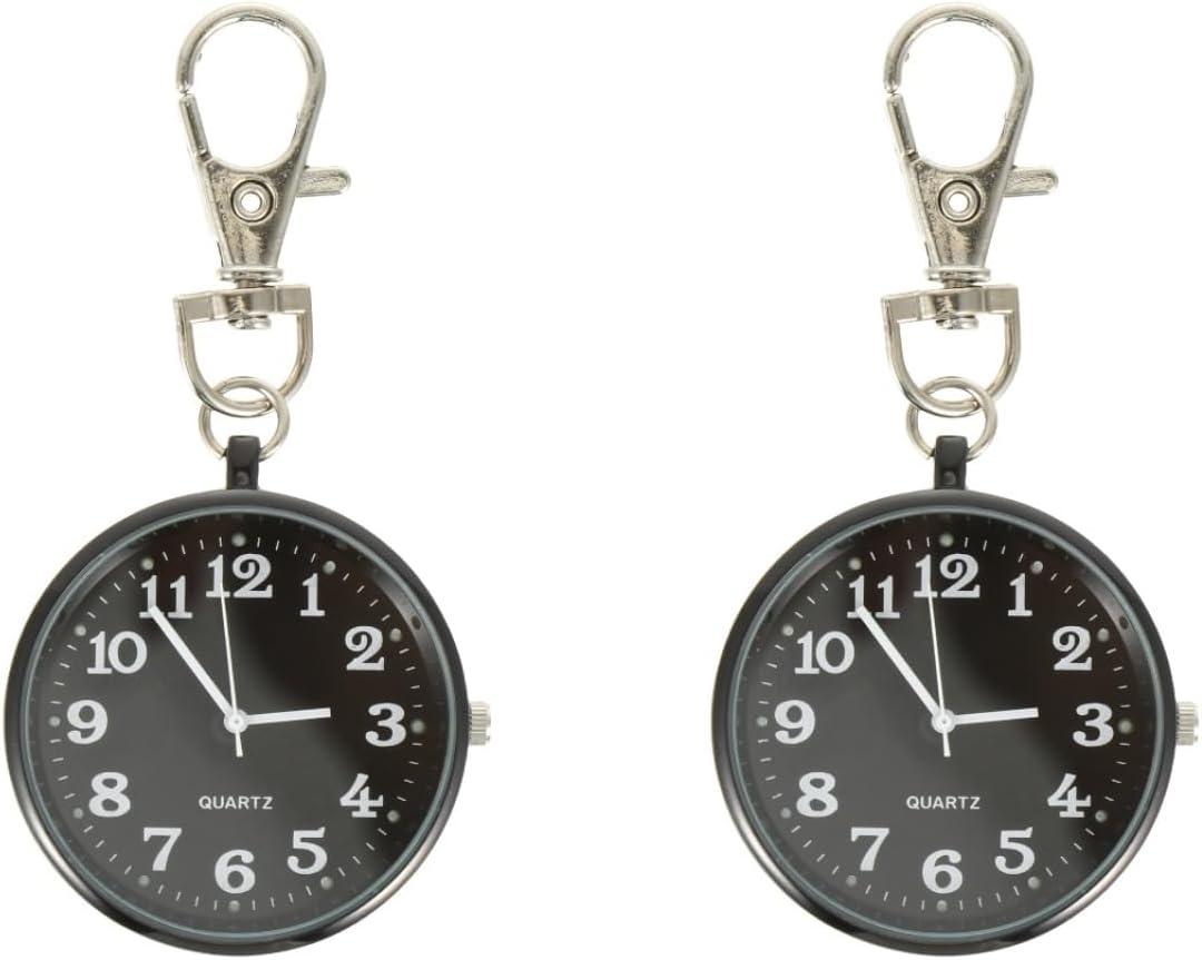Sosoport 2 Pcs Pocket Watch Wrist Alloy Miss Quartz Watches Numerals Dial Pocket Watches image number 3