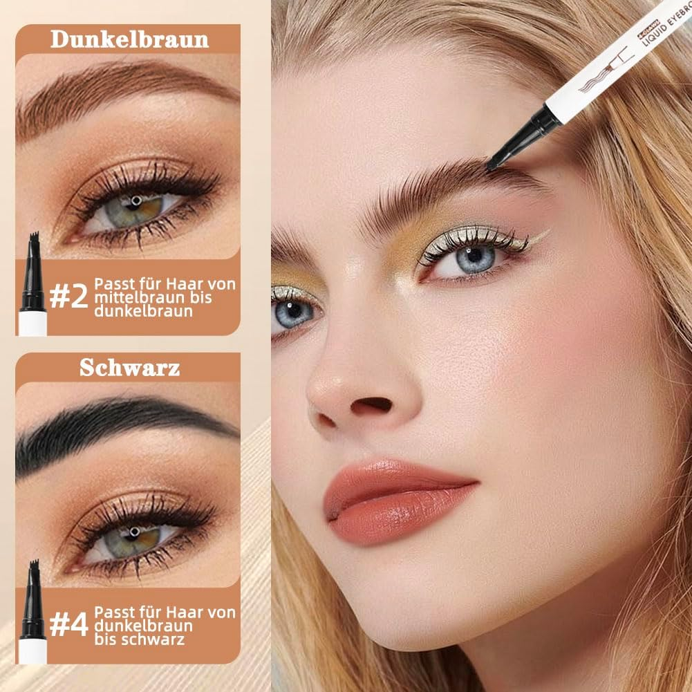 Pack of 2 Magic Microblading Eyebrow Pencil with 4 Micro Fork Tips, Smudge-Proof Eyebrow Colour, Provides Natural Looking, Defined Eyebrows image number 6