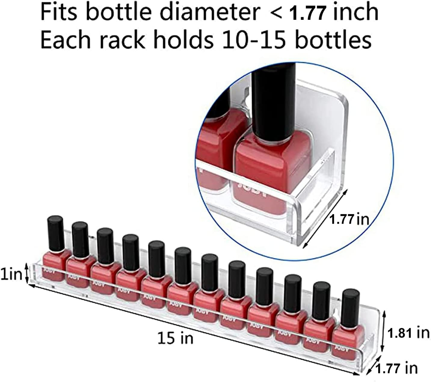 Acrylic Nail Polish Organizer Wall Mounted Nail Polish Display Racks 4 Pack Essential Oil Stand Holder Home Organizer image number 5