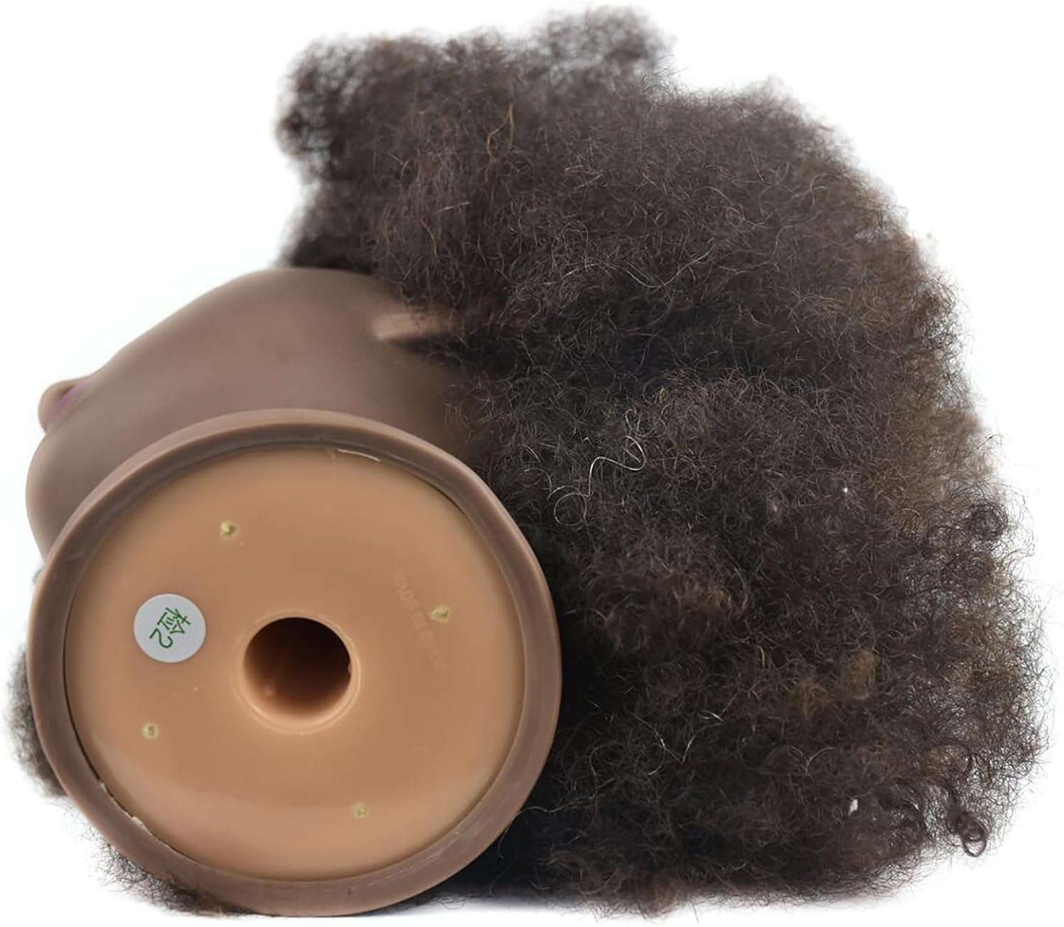 Tcwuzick Training Head African American with 100% Real Hair Mannequin Head Cosmetology Afro Hair Manicure Head for Practice Styling Braiding ... image number 3