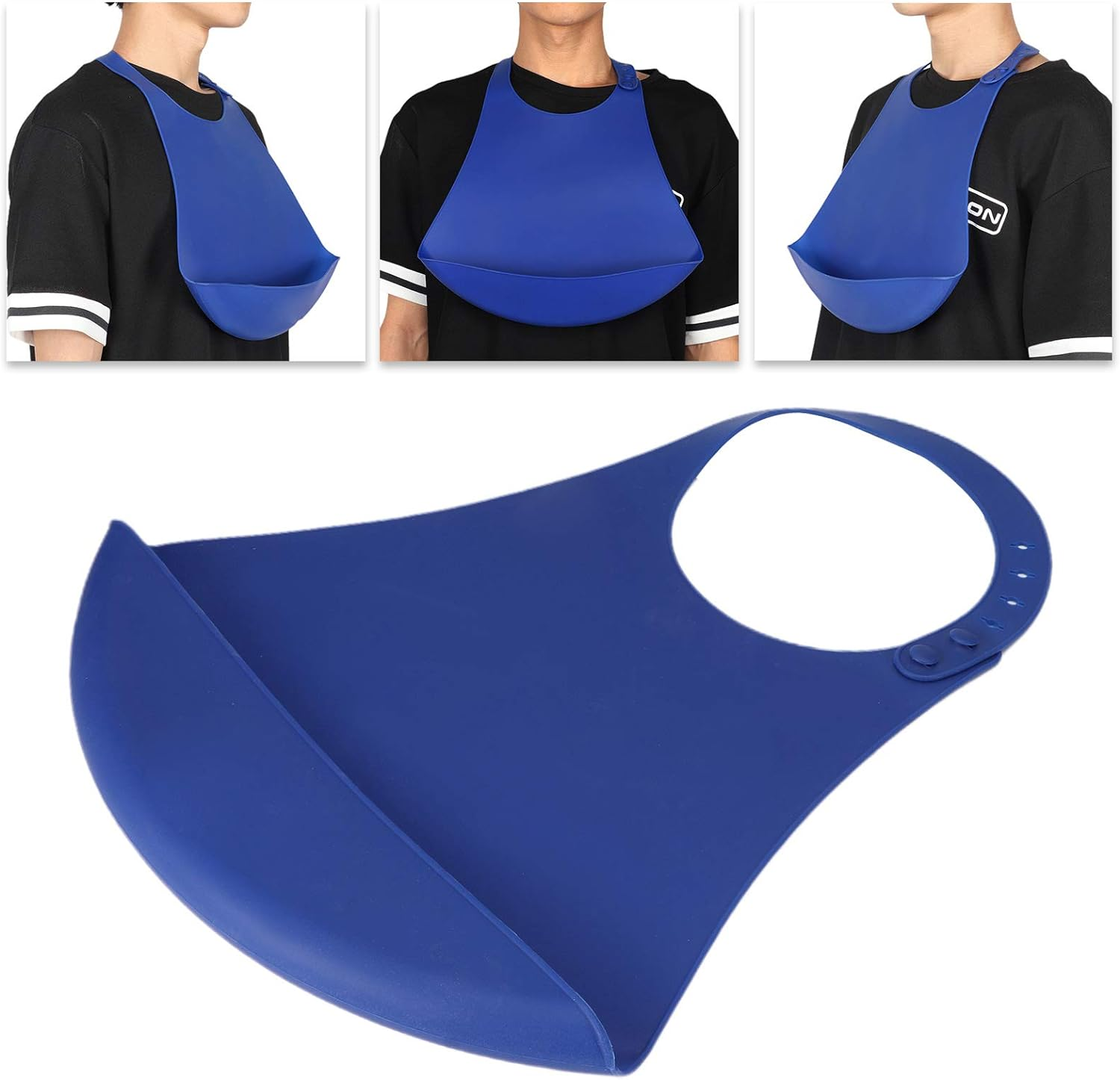 Adult Bib Portable Adjustable Silicone Dinning Eating Clothe Anti-Staining Pocket Anti-Staining Pocket for Elder
