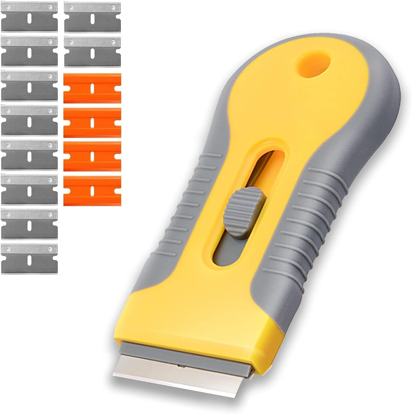 Razor Blade Scrape with 15Pcs Extra Blades, Scraper Tool, Razor Blade Retractable, Paint Stripping Tool, Cleaning Tool for Removing Labels, Stickers, Decals, Paint from Glass and Stovetop-Wegaz image number 6