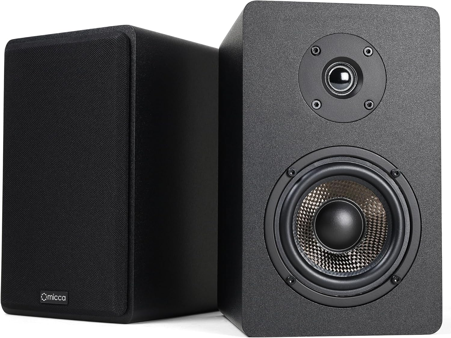 Micca MB42-C Center Channel Speaker with Dual 4-Inch Carbon Fiber Woofer and Silk Dome Tweeter (Black, Each) image number 3