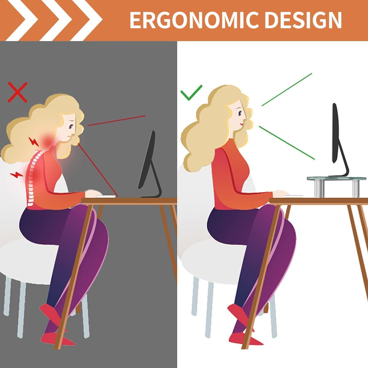 Hemudu Computer Monitor Stand Riser/Triangle save Space Desktop Corner Stand for Computer, Laptop,Hd01T-003P image number 5