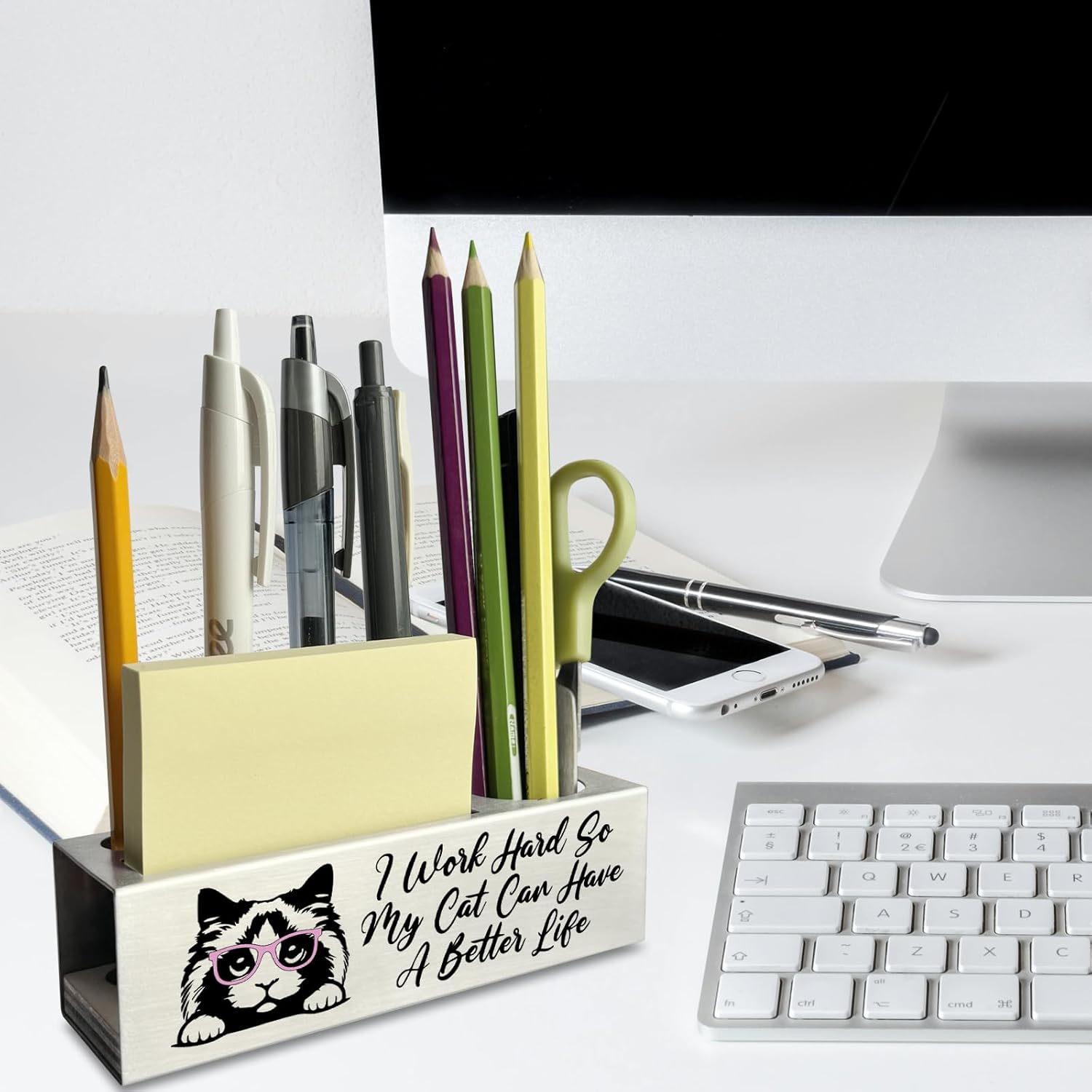 Ragdoll Cat Pencil Holder, Funny Ragdoll Cat Owner Lover Office Desk Decor Organizer Accessories Gifts Stainless Steel Pen Holders Apen2 image number 3