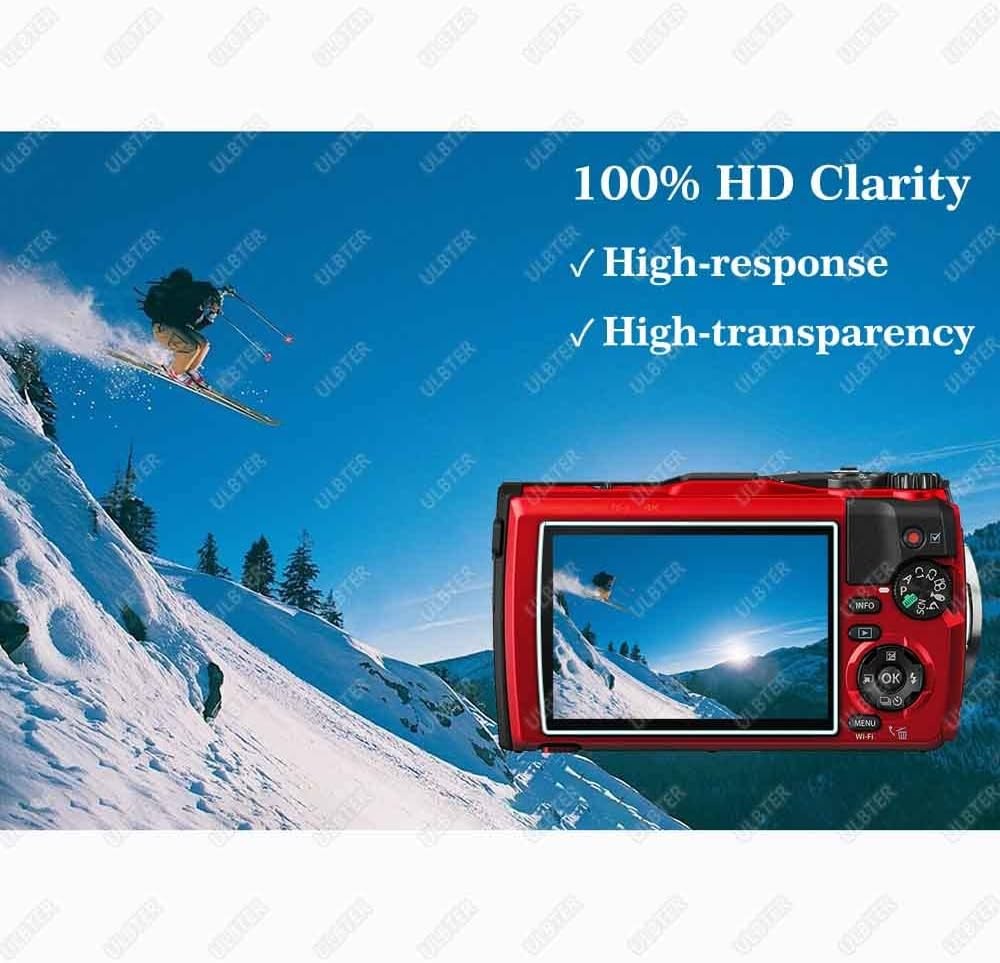 Screen Protector for Olympus TG-7 TG-6 TG-5 TG-4 TG7 Waterproof Camera Red Black, ULBTER TG6 TG5 TG4 Tempered Glass Screen Cover 0.3Mm 9H Hardness Anti-Scrach [3 Pack] image number 4