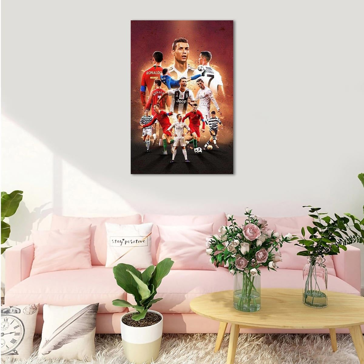 Cr7 Cristiano Ronaldo Footballer Wall Art Posters Canvas Art Poster Print Picture Living Room Mural Bedroom Decoration Painting Fashion Wall Decor for Gym Football Club Fan Gift Unframe 12X18Inch image number 3