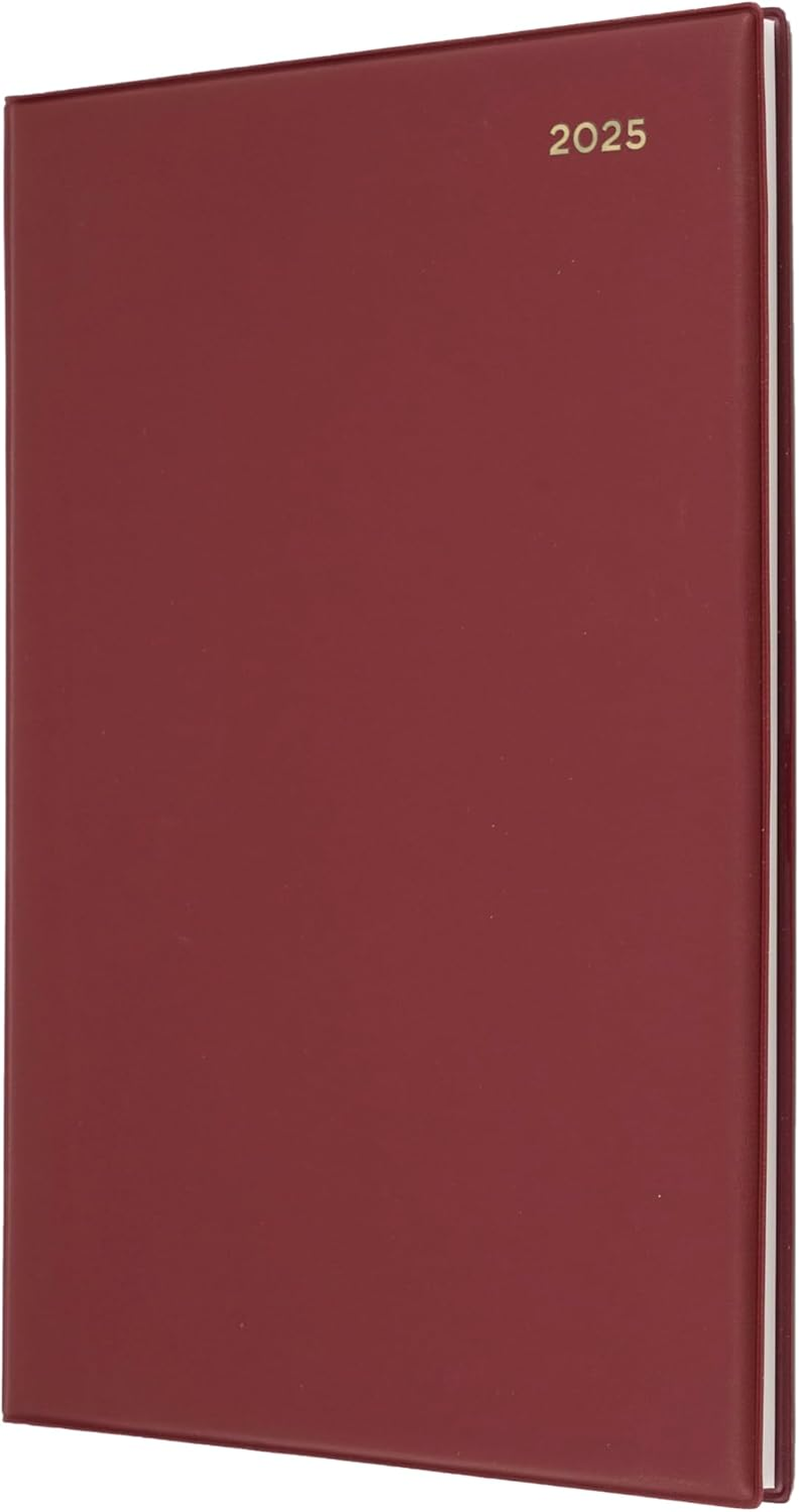 Collins Belmont Desk - A4 Week to View Calendar Year Diary/Planner - 2025 Burgundy image number 1
