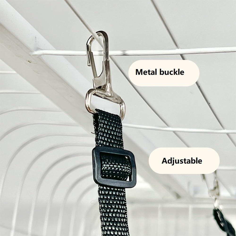 Reversible Cat Hanging Hammock, Pet Cage Hammock Bed with Adjustable Straps, Soft Sleeping Hammock for Cat, Ferret, Puppy Dog, Rabbit, Small Animals - Cat Stuffs (White Bear, M)