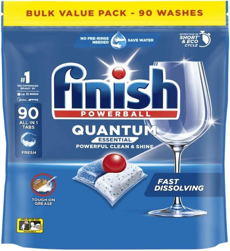 Finish Quantum Essential Fresh Powerball Dishwasher Tablets, 90 Pack, 1.07Kg