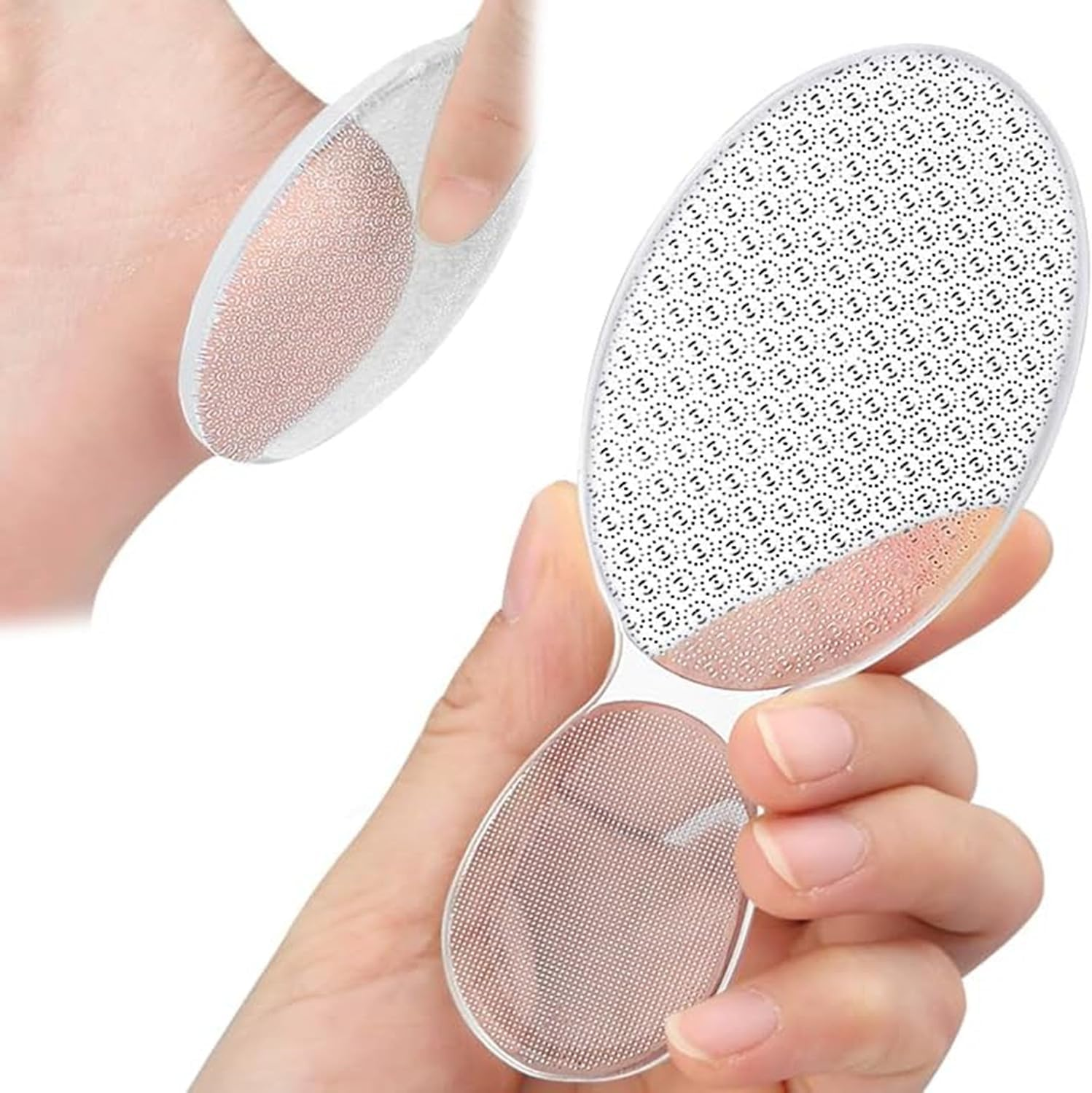 Glass Foot File 8-Shaped Rough and Smooth Sides Callus Remover Feet Heel Scrubber Dead Skin Scraper Pumice Stone Professional Pedicure Tools for Women and Men image number 2