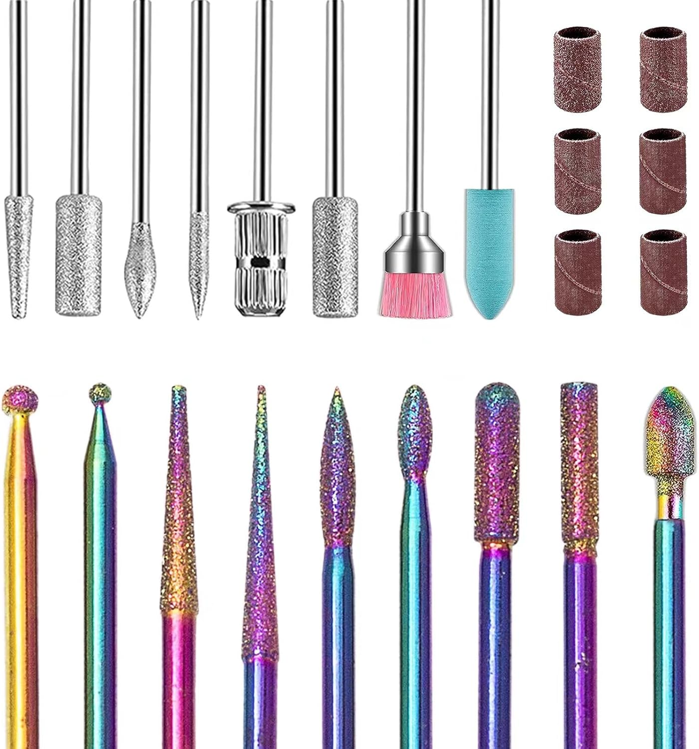 EUDUQ Pack of 17 Bits for Nail Cutter, Tungsten Carbide Nail Drill, Professional Nail Drill Bit, Cutter Attachment for Gel Acrylic Cuticle, Nail Cutter Attachments for Manicure Pedicure image number 2