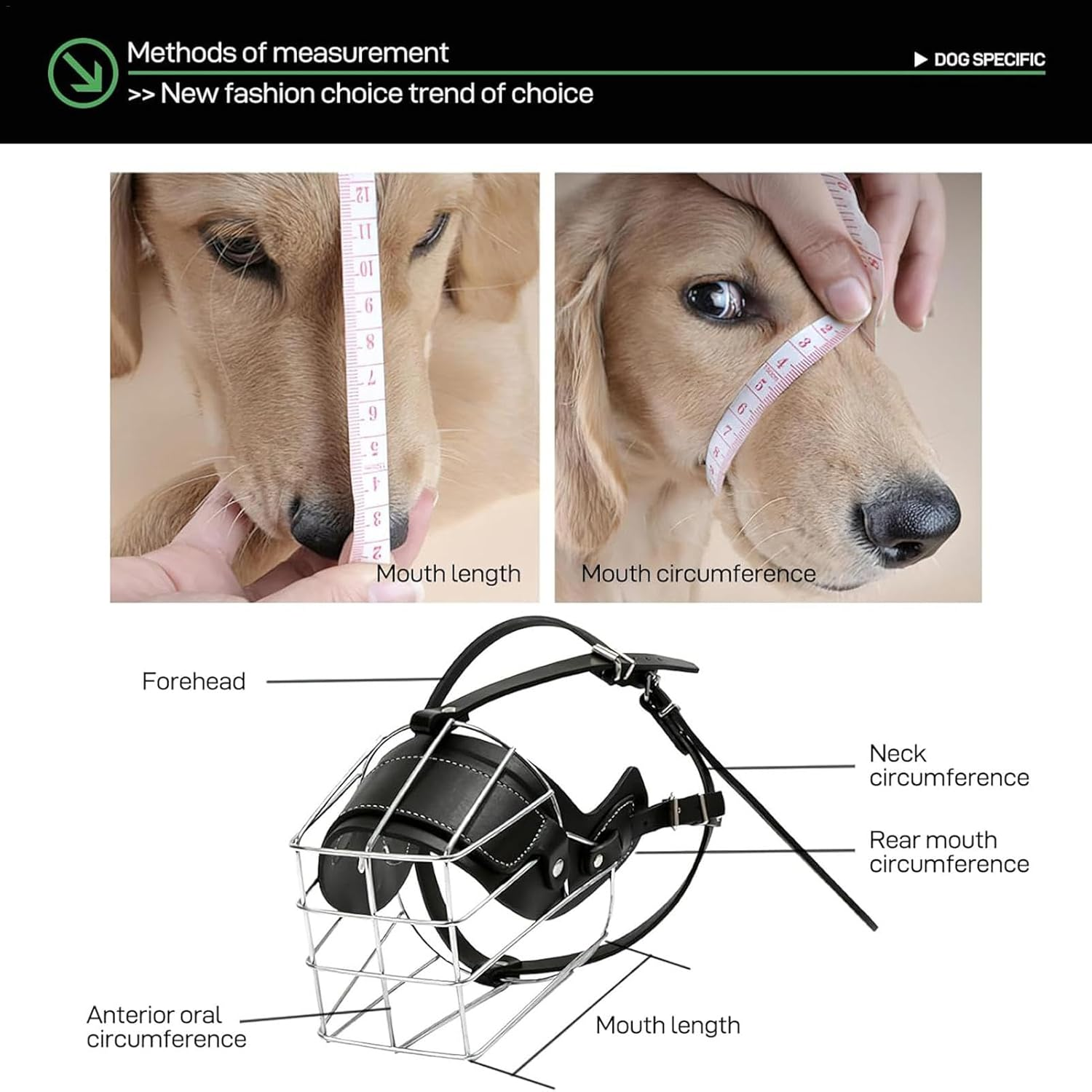 Misaakoeq Dog Muzzle Wire Basket | Adjustable Metal Basket for Biting Chewing | Dog Mouth Mesh, Muzzles for Large Breed Dogs, Dog Muzzle for Small, Medium and Large Dog image number 6