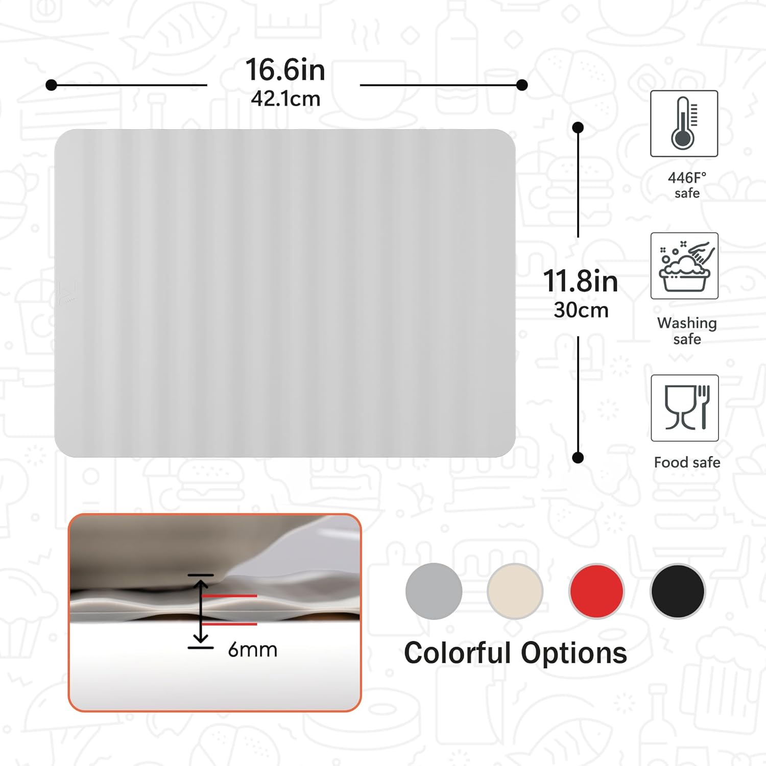 Li&Zhao Dish Drying Mats for Kitchen Counter - Dish Mat Drying Kitchen Mat Silicone Drying Mat Silicone Mats Dish Rack Mat Dish Drainer Mat image number 1