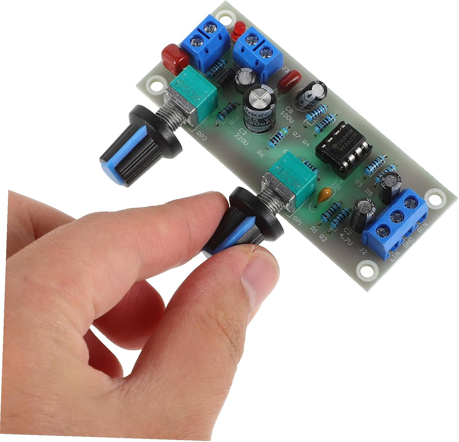 Homoyoyo Low Bass Amplifier Board with Single 10-24V Power Supply, Subwoofer Preamplifier Module, Low Pass Filter for DIY Speaker Audio Systems in Home Theater Random Color image number 2