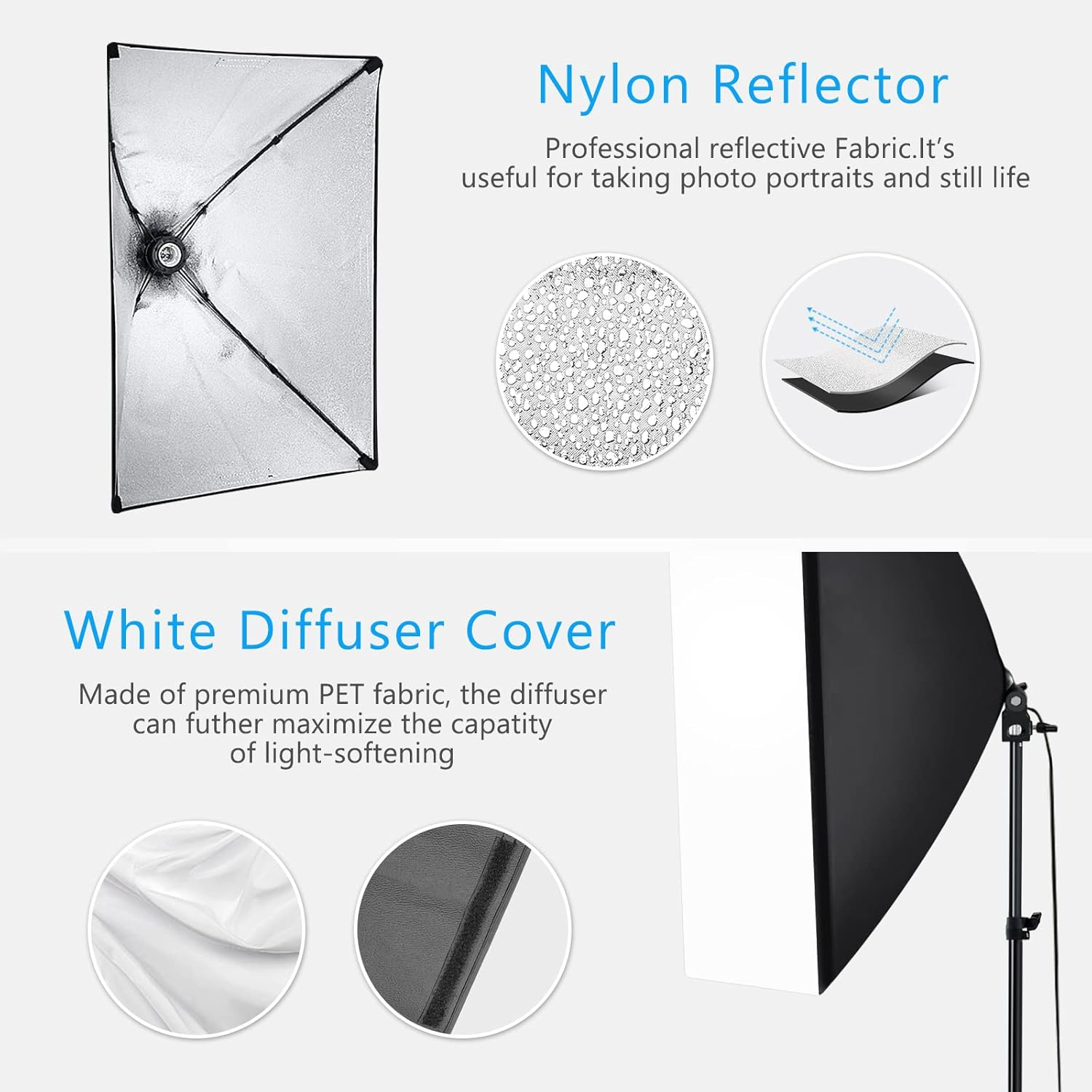 MSKIRA Softbox Lighting Kit Professional Photography 2X85W Bi-Color Dimmable LED Continuous Light Studio Equipment for Portrait Product Fashion Shooting image number 3
