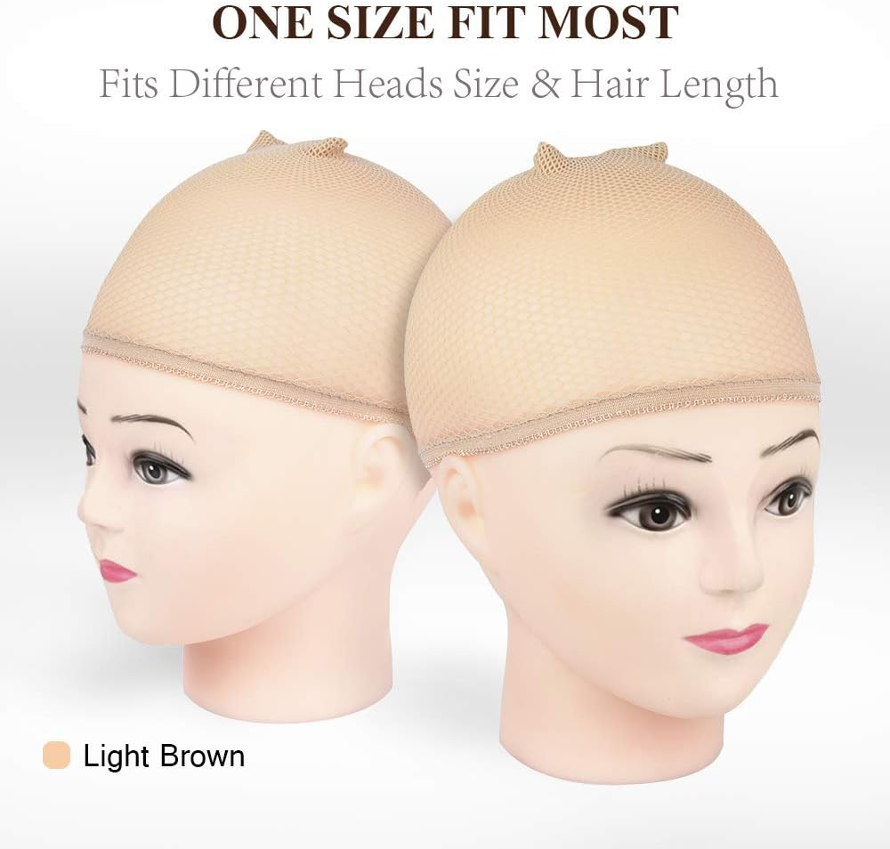 MORGLES Mesh Wig Cap, 6 Pcs Fishnet Wig Cap for Women Non Slip Weave Close End Hair Net - Black image number 2