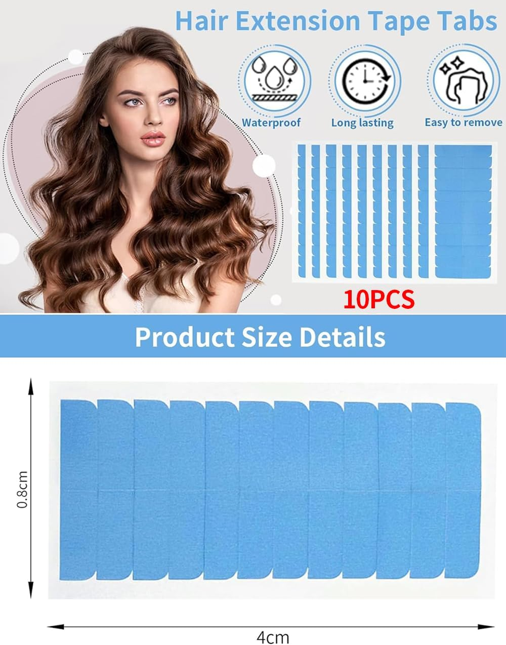 120 Pieces Hair Extension, Reel-In Tape in Hair Extensions Human Hair, Powerful Residue-Free Double Sided Tape, for Hair Extensions image number 4