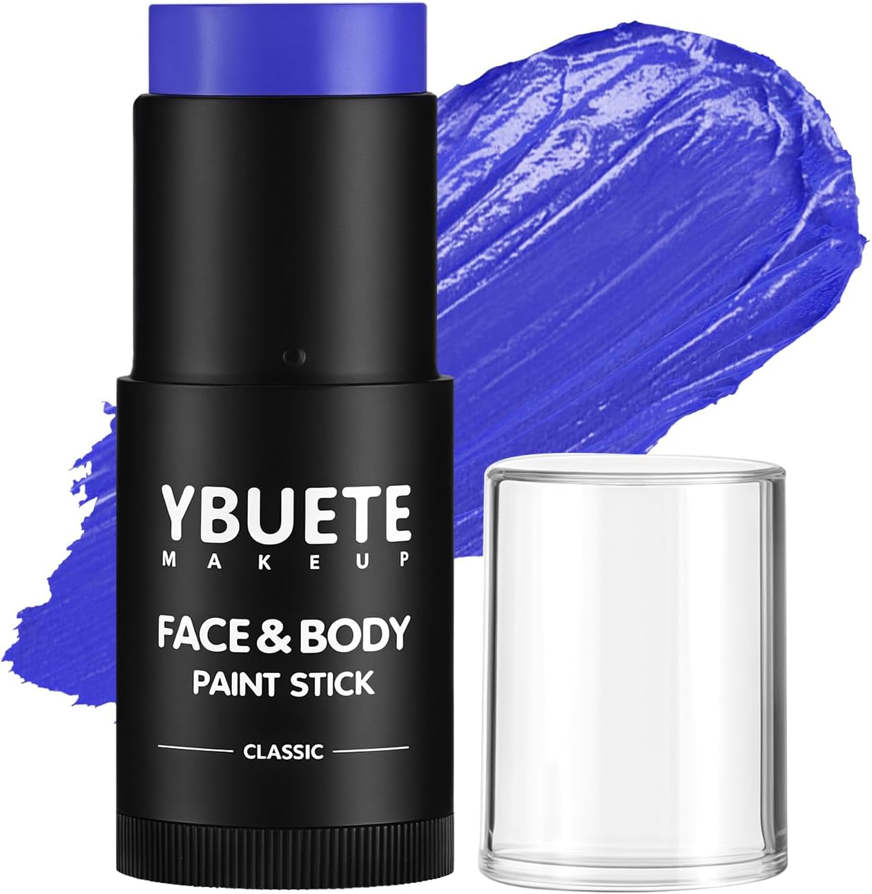 YBUETE White Oil Based Face Body Paint Stick, Non-Toxic Full-Coverage Face Painting for Halloween Cosplay Joker Zombie Vampire Skeleton Clown Makeup, Waterproof Cream White Body Painting for Adults