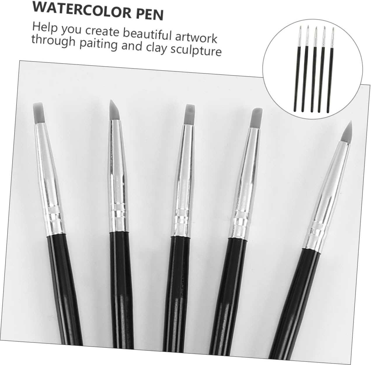 Sewroro 10Pcs Space Silicone Sculpture Pen for Clay Molding Tools Nail Art Pen Professional Painting Tool image number 6