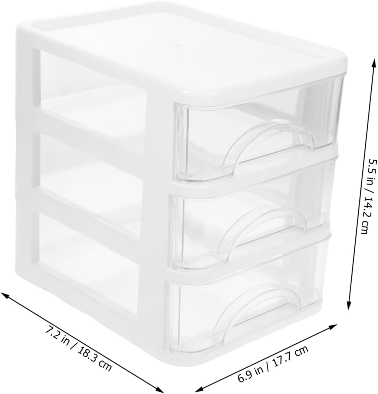 COMPUKAS Desk Organizer with 3-Layer Drawers White Plastic Desktop Storage Box Multi-Function Stationery Organizer for Office and Home Use