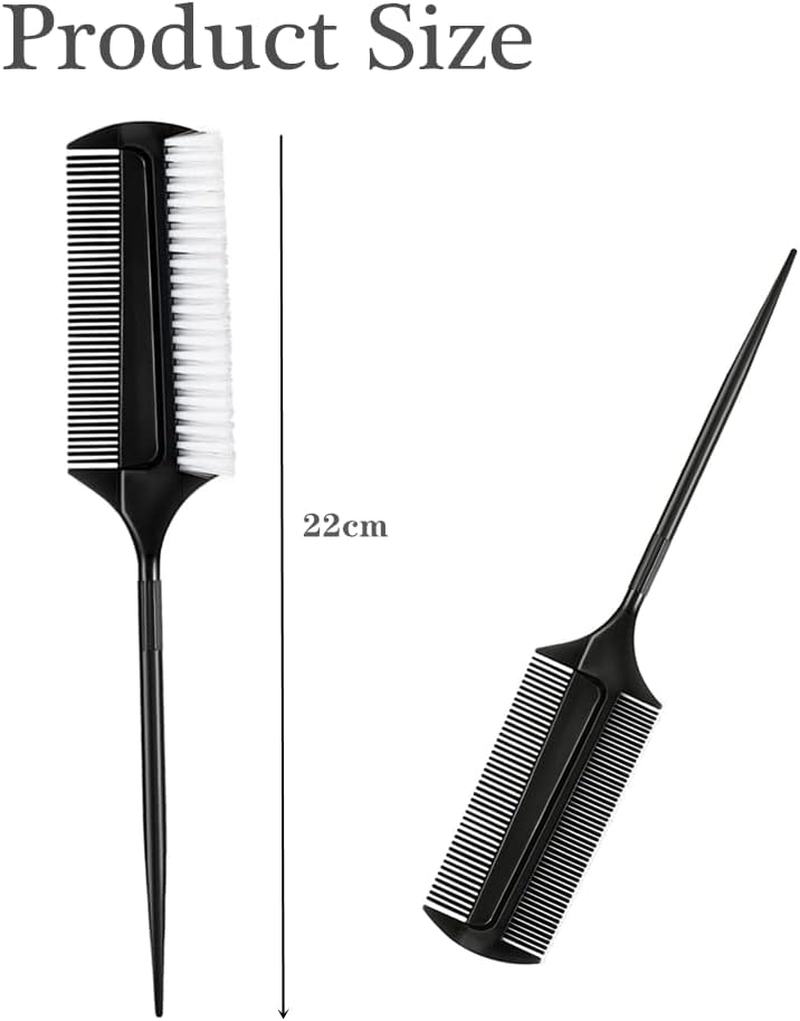 3PCS Smoothing Brush Ponytails Edge Teasing Brush Sleek Ponytails Hair Brush for Ballroom Dancing Dance Competition Hair Styling