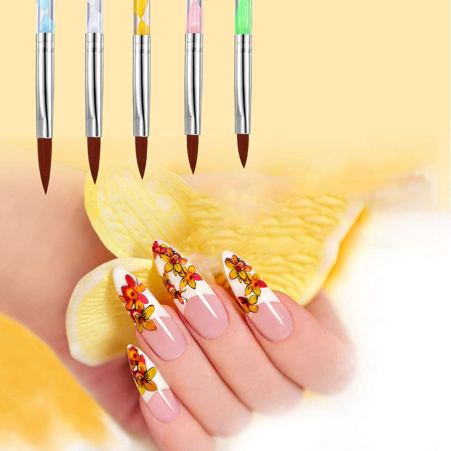 5 Pieces Nail Painting Brushes UV Nails Art Drawing Builder Pen Brush image number 4