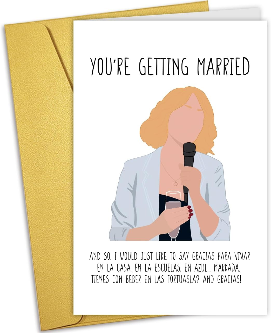 Nchigedy Funny Marriage Congratulations Card, Rude Engagement Card for Friend, Hilarious Wedding Cards, Looking at You Two Get Married