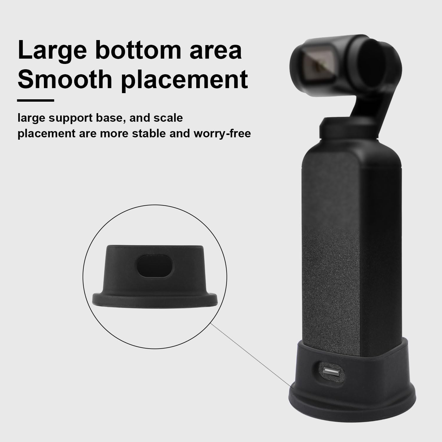 Silicone Desktop Mount for Osmo 3, Stable Desktop Support Bracket for Camera Compact Portable Base Support Stand Accessories for DJI Osmo Pocket 3 (Black)