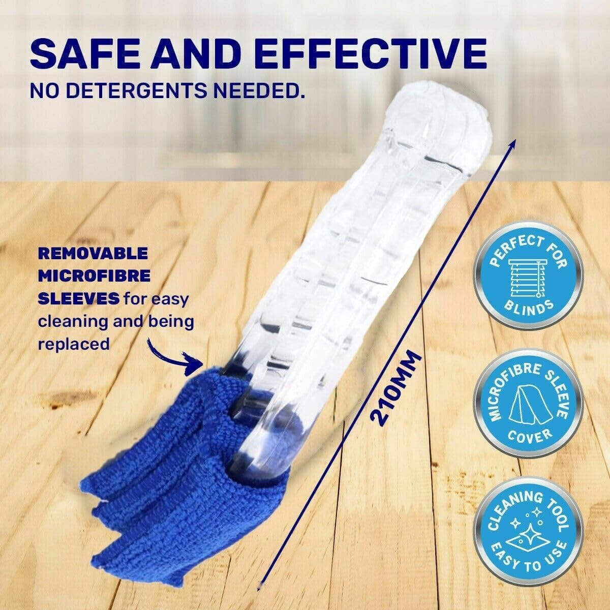 Leona Co Window Blind Cleaner Duster Tool, with Washable Microfiber Sleeves, Shutter Cleaner Brush,Air Conditioner Keyboard Fan Duster Dirt Housekeeping Cleaner image number 2