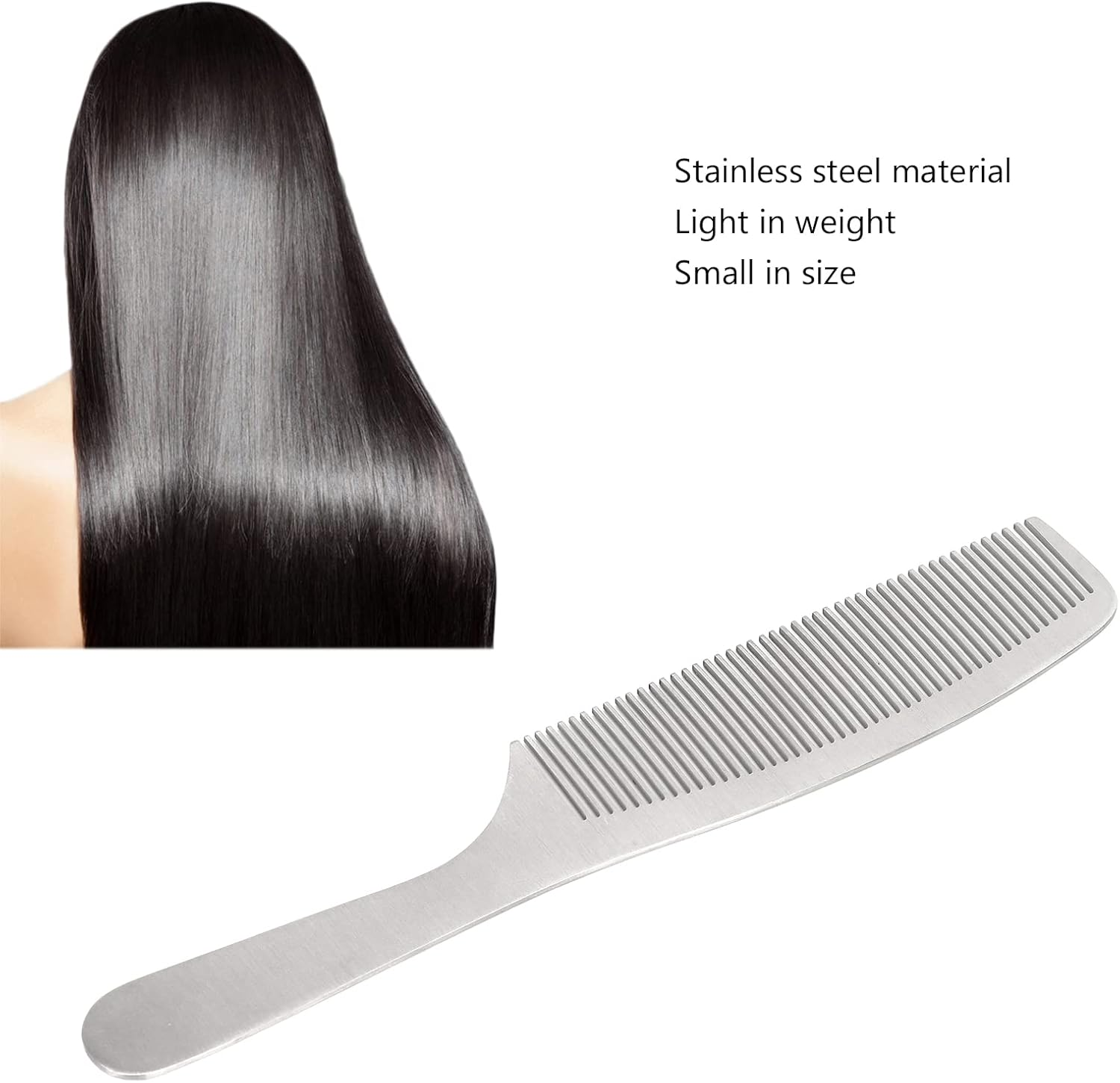 Hair Combs Set, Stainless Steel Professional Haircut Dressing Combs, Rat Tail Comb, Heat Resistant Hairdressing Comb(Apple Comb) image number 6