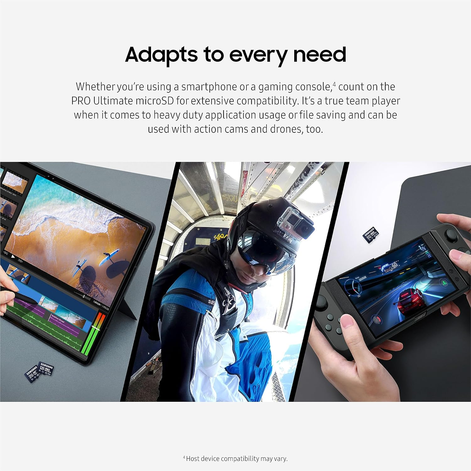 Samsung PRO Ultimate Microsd Memory Card + Adapter, 512GB Microsdxc, up to 200 Mb/S, 4K UHD, UHS-I, Class 10, U3,V30, A2 for Gopro Action Cam, DJI Drone, Gaming, Phones, Tablets, MB-MY512SA/AM image number 2