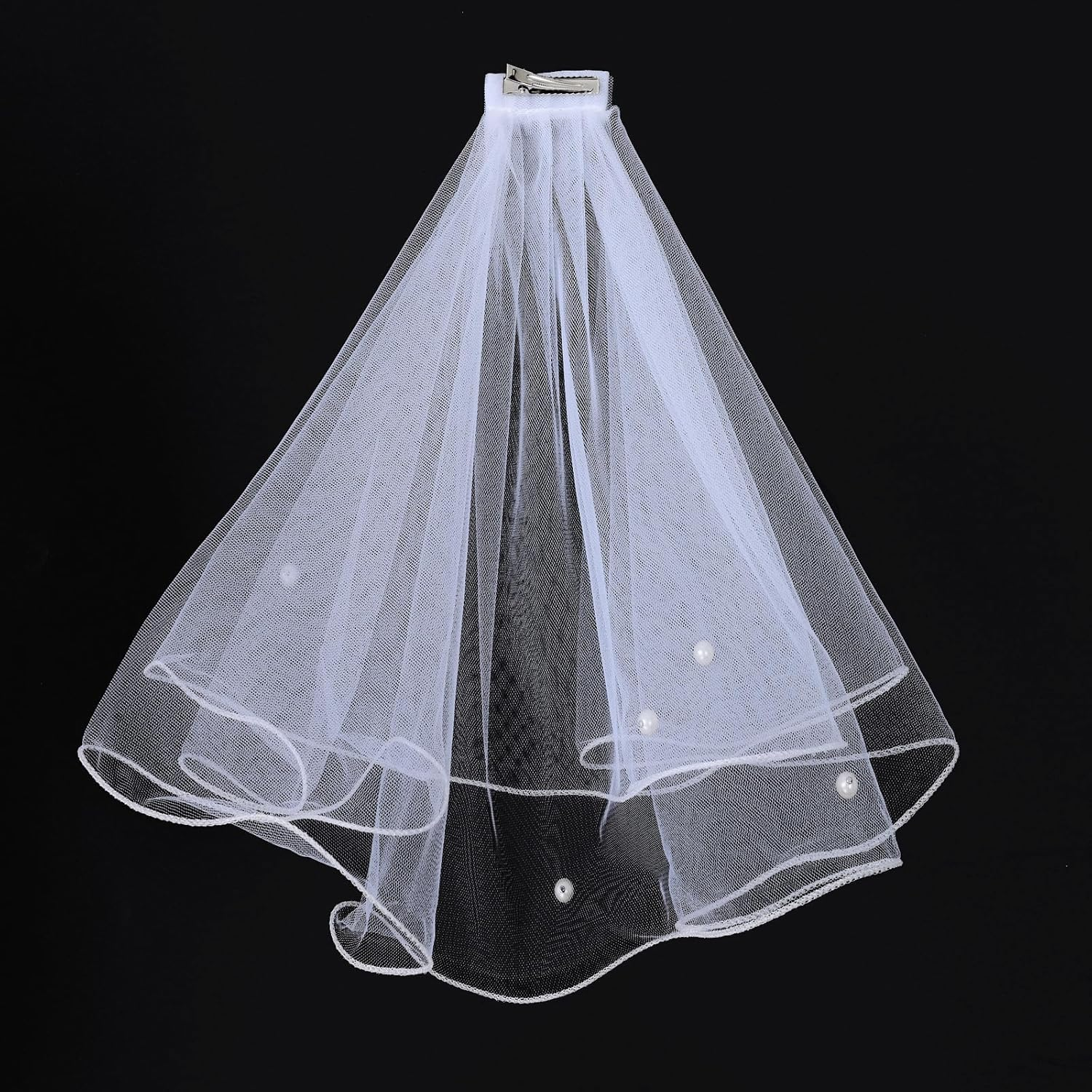 Big Bow Hair Clips for Dog, Wedding Veil with Pearl Bridal Dog Headdress for Valentine'S Day Wedding Party Costum image number 6