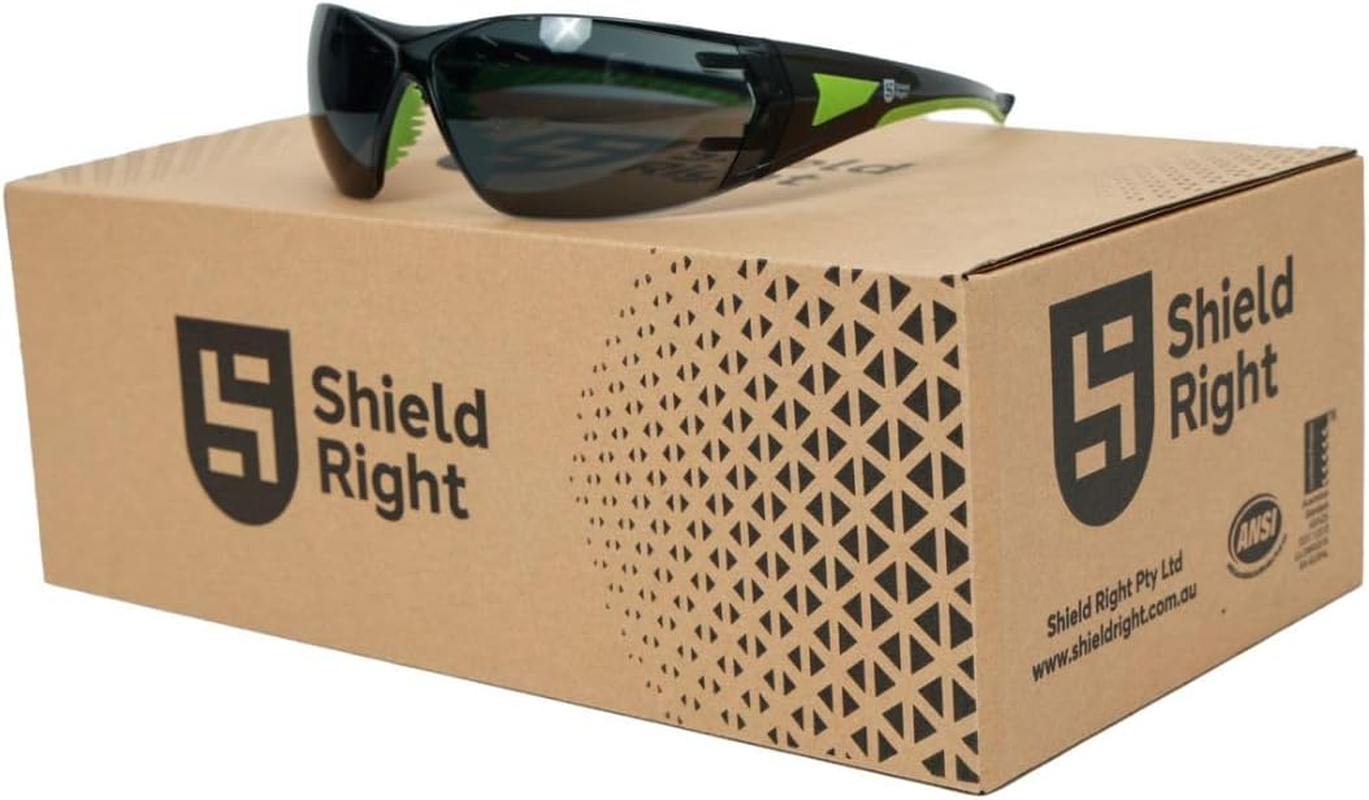 Shield Right Pro Safety Glasses, Anti-Fog and Scratch Resistant Wrap around Lenses, Adjustable Nose Pads, AS/NZS 1337.1:2010 Certified Safety Glasses,100% UV Protective Eyewear