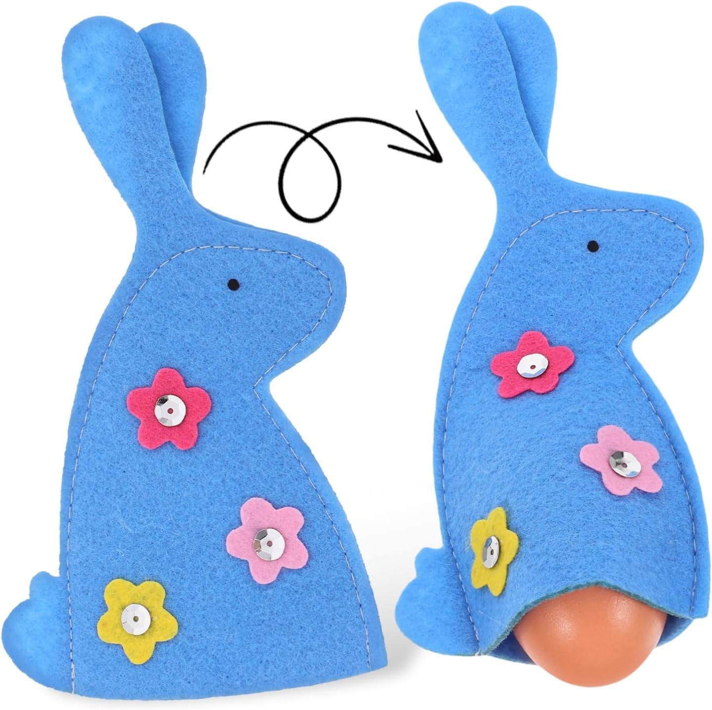 UTHCLO Cute Easter Sleeves Nonwoven Fabric Easter Covers Shape Holders Festive Decor for Easter image number 4