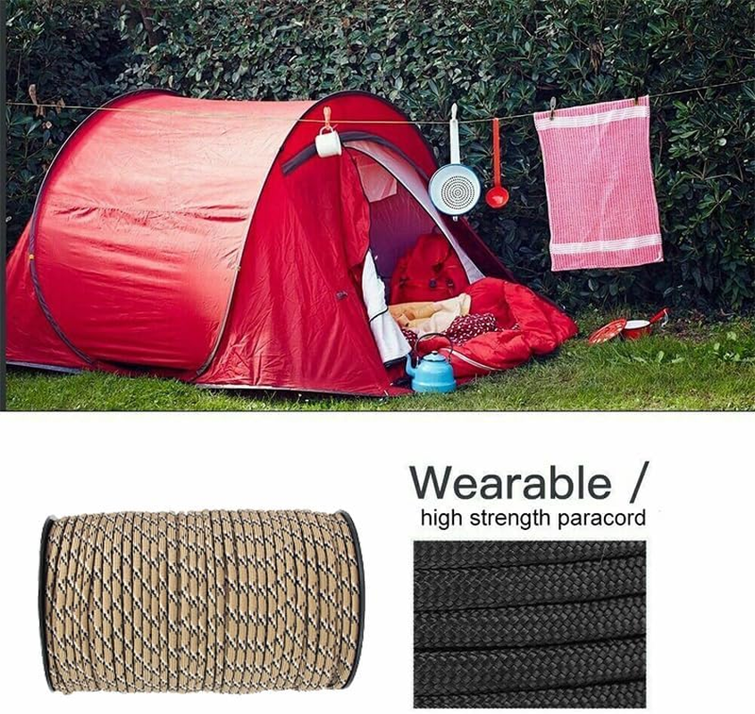 Leona Co 550 Paracord Parachute Cord - 9 Strand 100M Core Paracord Rope Lanyard Mil Spec Type III for Camping, Hiking and Survival (Camouflage) image number 1